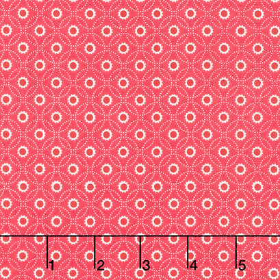 Red Hot - Circle Flowers Red Yardage