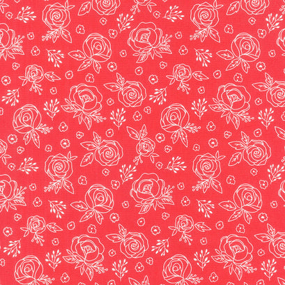Red Hot - Roses Red Yardage