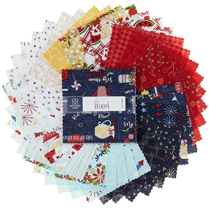 Red White & Bloom 5" Squares Pack