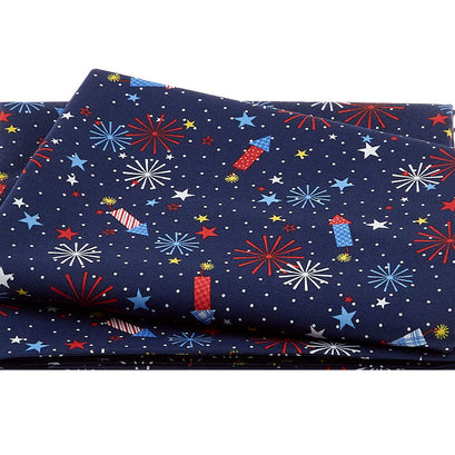 Red, White & Bloom - Fireworks Navy 2 Yard Cut