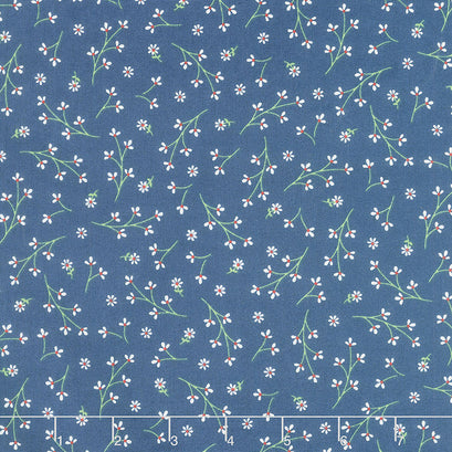 Red White & Bloom - Navy Mini Flowers Yardage