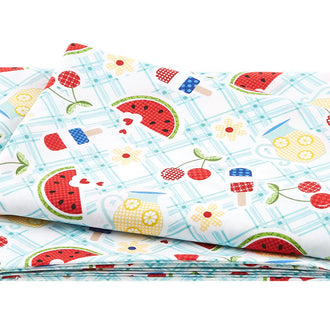 Red, White & Bloom - Picnic Table Aqua 2 Yard Cut