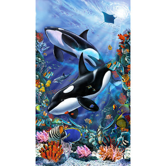 Reef Life - Whale Cobalt Multi Panel