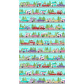 Retro Road Trip - Camper Stripe Aqua Yardage