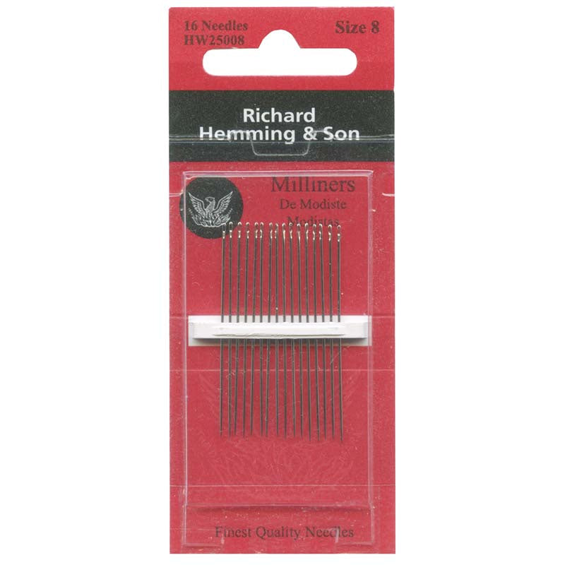 Richard Hemming Large Eye Sewing Needles - Milliners (Size 8)