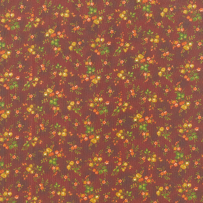 Right as Rain - Harvest Floral Cranberry Yardage