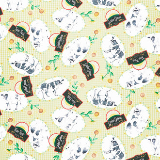 Rise 'N Shine - Cows on Plaid Green Yardage