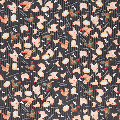 Rise 'N Shine - Hen House Black Yardage
