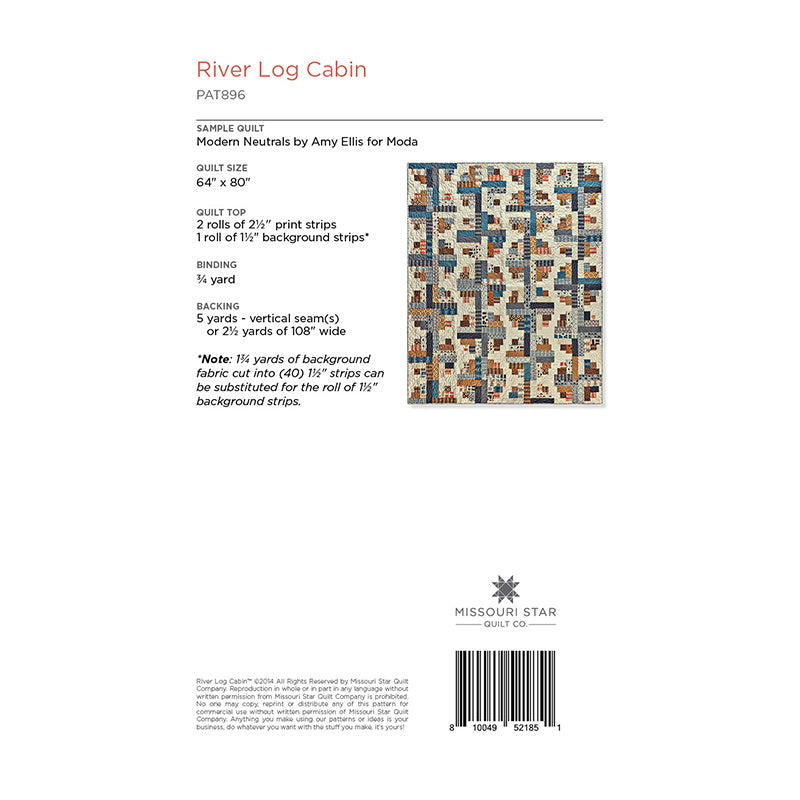 River Log Cabin Quilt Pattern by Missouri Star