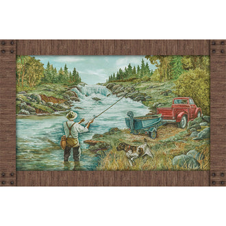 Rod and Reel - Aqua Multi Digitally Printed Panel