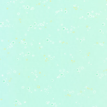 Rose Lemonade - Bubbles Mint Metallic Yardage