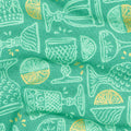 Rose Lemonade - Cups Basil Metallic Yardage