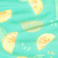 Rose Lemonade - Lemon Slices Jade Metallic Yardage