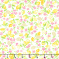 Rose Lemonade - Lemons White Metallic Yardage