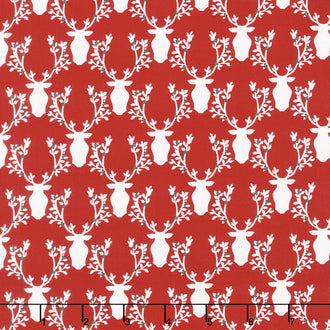 Rustique Winter - Bucks and Boughs Cranberry Yardage