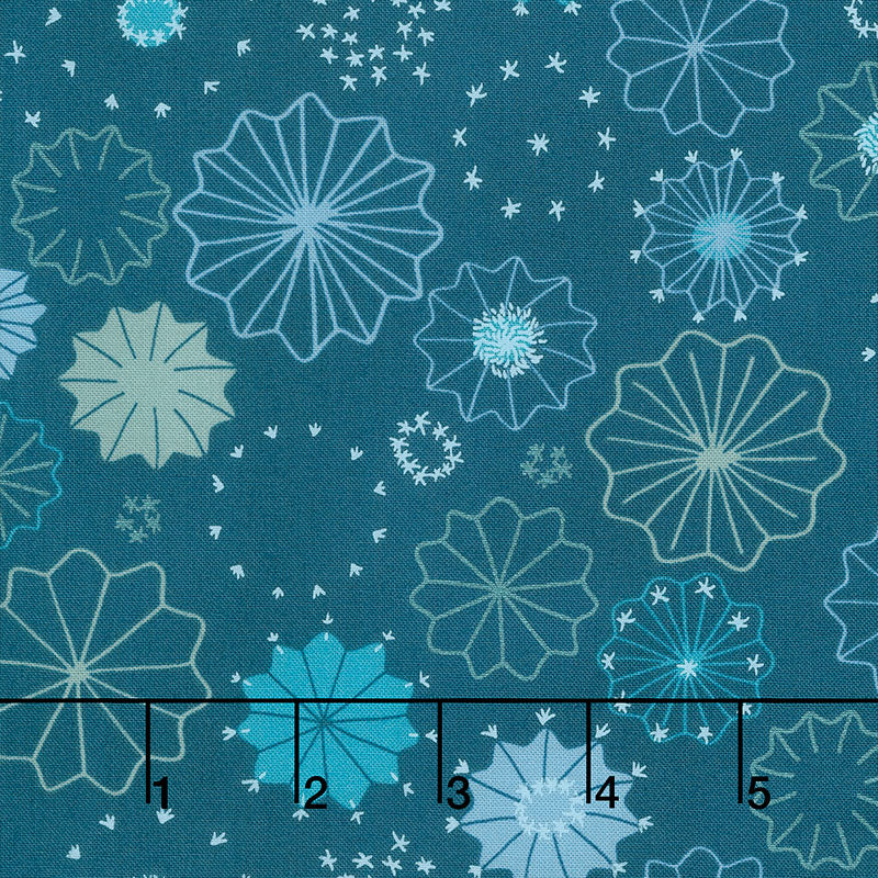 Saguaro - Cactus Dark Turquoise Metallic Yardage