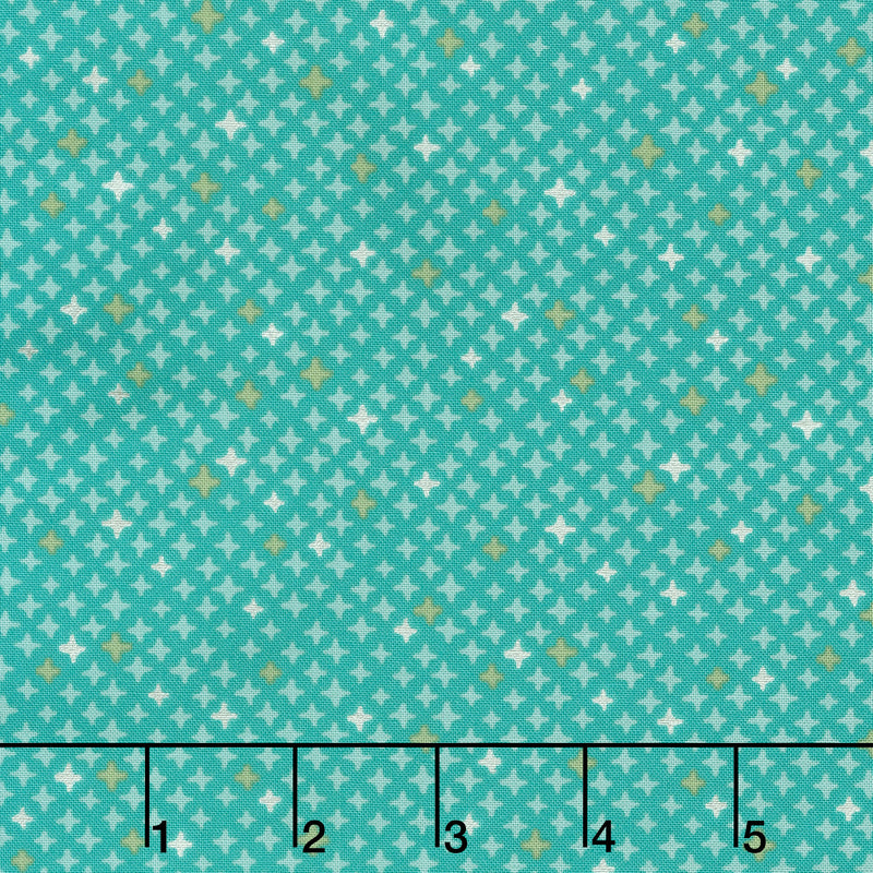 Saguaro - Shining Stars Turquoise Metallic Yardage Primary Image