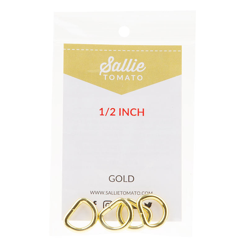 Sallie Tomato 1/2" D-Rings - Set of Four Gold