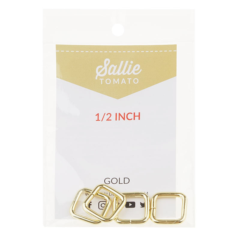 Sallie Tomato 1/2" Rectangle Rings - Set of Four Gold Alternative View #1
