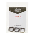 Sallie Tomato 1/2" Rectangle Rings - Set of Four Gunmetal