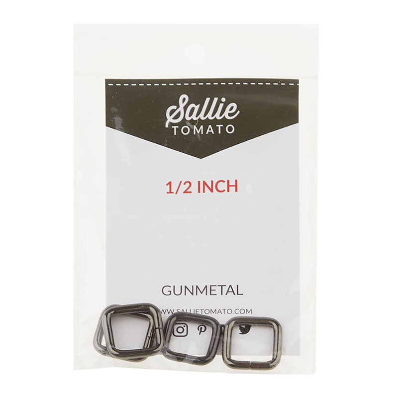 Sallie Tomato 1/2" Rectangle Rings - Set of Four Gunmetal Alternative View #1