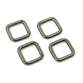 Sallie Tomato 1/2" Rectangle Rings - Set of Four Gunmetal Primary Image