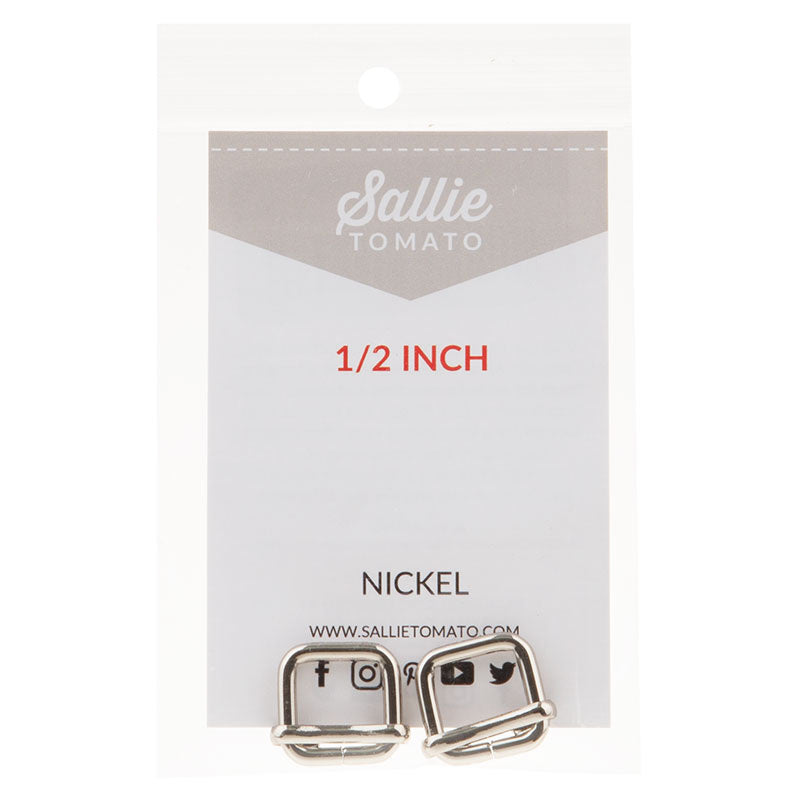 Sallie Tomato 1/2" Slider Buckles - Set of Two Nickel
