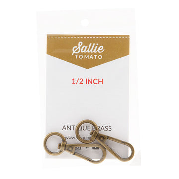 Sallie Tomato 1/2" Swivel Hooks - Set of Two Antique