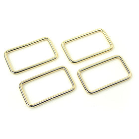 Sallie Tomato 1 1/2" Rectangle Rings - Set of Four Gold