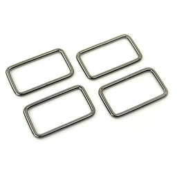 Sallie Tomato 1 1/2" Rectangle Rings - Set of Four Gunmetal Primary Image