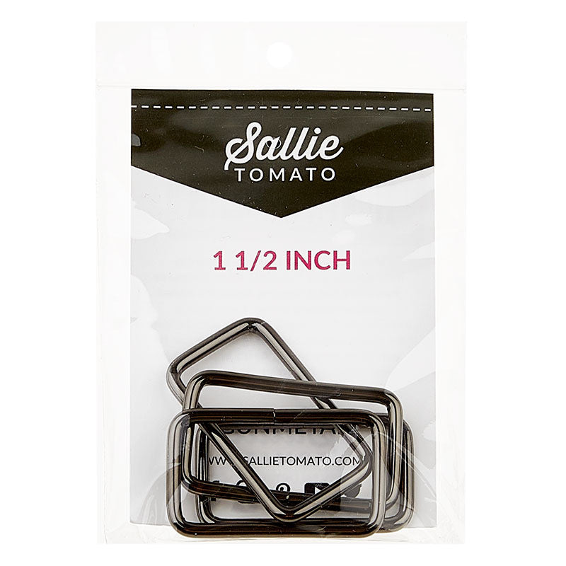 Sallie Tomato 1 1/2" Rectangle Rings - Set of Four Gunmetal Alternative View #1