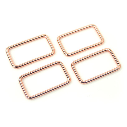 Sallie Tomato 1 1/2" Rectangle Rings - Set of Four Rose Gold