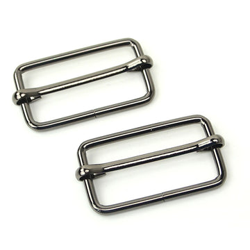 Sallie Tomato 1 1/2" Slider Buckles - Set of Two Gunmetal