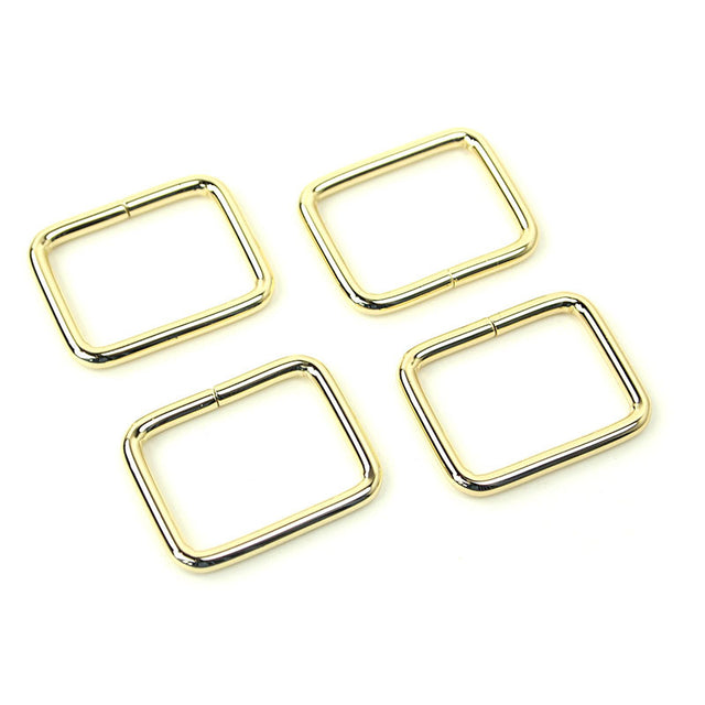 Sallie Tomato 1" Rectangle Rings - Set of Four Gold Primary Image