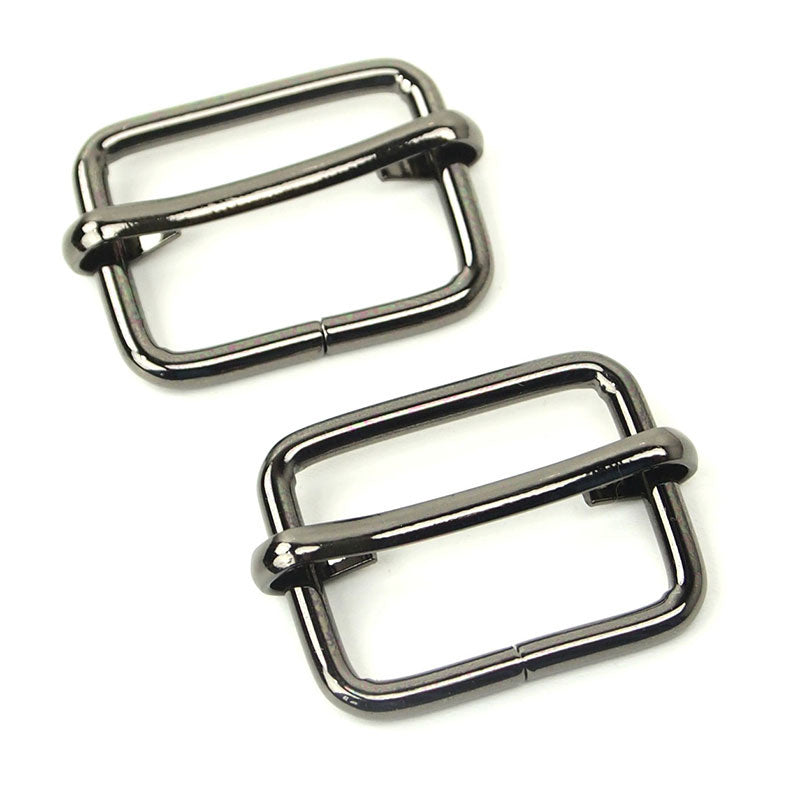 Sallie Tomato 1" Slider Buckles - Set of Two Gunmetal