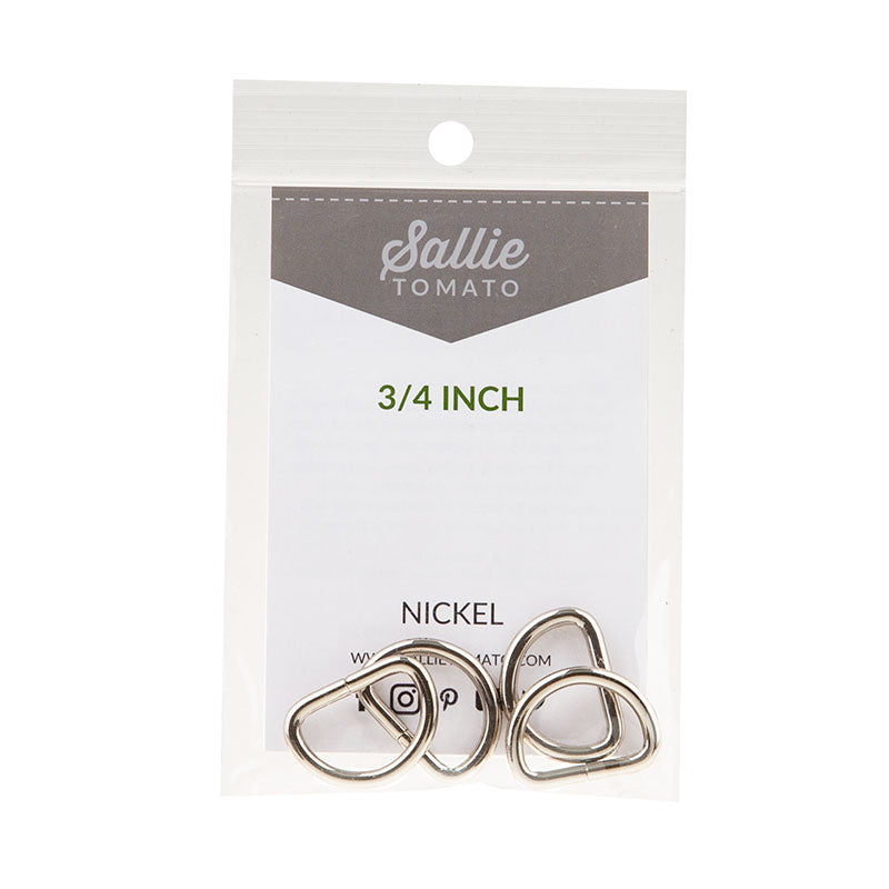 Sallie Tomato 3/4" D-Rings - Set of Four Nickel