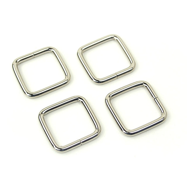 Sallie Tomato 3/4" Rectangle Rings - Set of Four Nickel Primary Image
