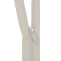 Sallie Tomato #3 Nylon Zipper Tape & Pulls - Beige with Nickel Coil