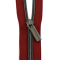 Sallie Tomato #5 Nylon Zippers & Pulls - Burgandy with Gunmetal Coil Primary Image