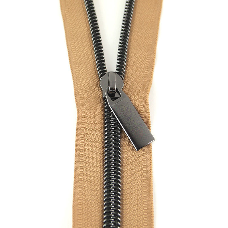 Sallie Tomato #5 Nylon Zippers & Pulls - Natural with Gunmetal Coil Primary Image
