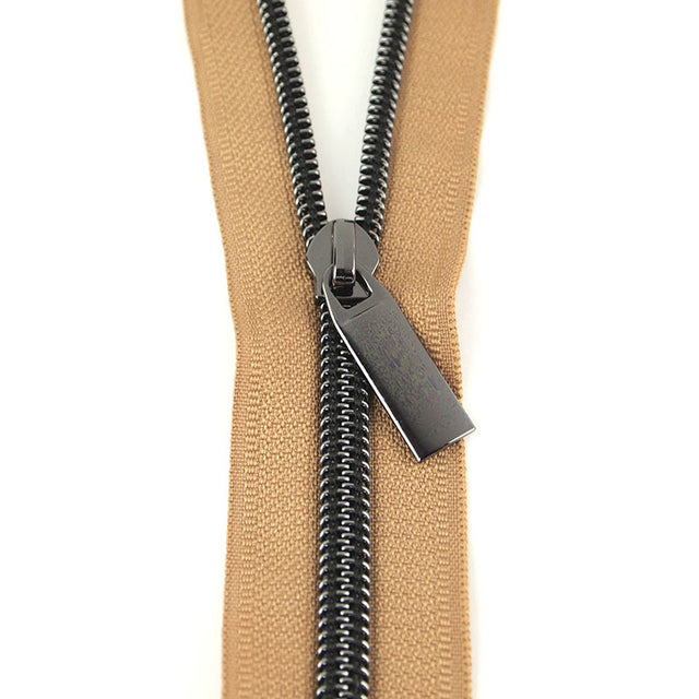 Size 5 Gray Zipper Tape With Gunmetal Coil 5 Yards & 15 Regular donut Zipper  Pulls 