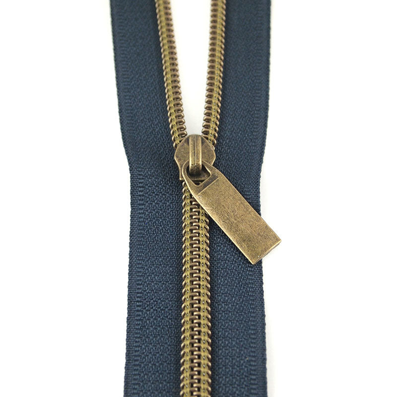 Navy Zippers by the yard