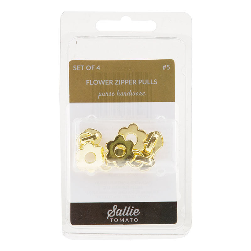 Sallie Tomato Flower Zipper Pull - Set of Four Gold Alternative View #1