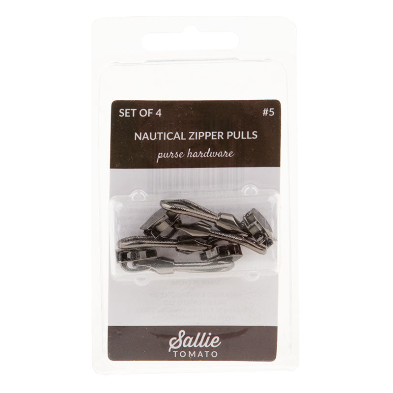 Sallie Tomato Nautical Zipper Pull - Set of Four Gunmetal