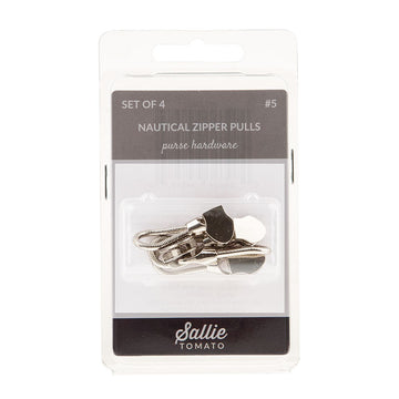 Sallie Tomato Nautical Zipper Pull - Set of Four Nickel