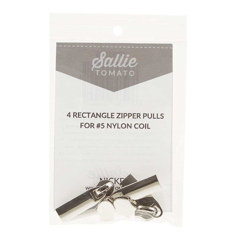 Sallie Tomato Rectangle Zipper Pull - Set of Four Nickel Alternative View #1