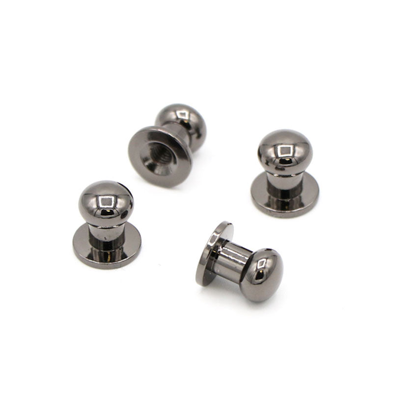 Sallie Tomato Short Stud Buttons - Set of Four Gunmetal