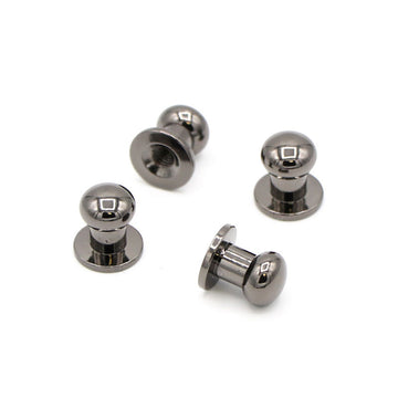 Sallie Tomato Short Stud Buttons - Set of Four Gunmetal