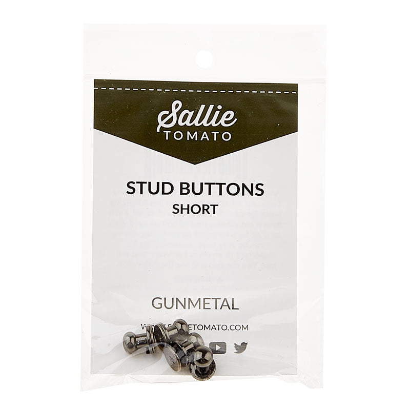 Sallie Tomato Short Stud Buttons - Set of Four Gunmetal