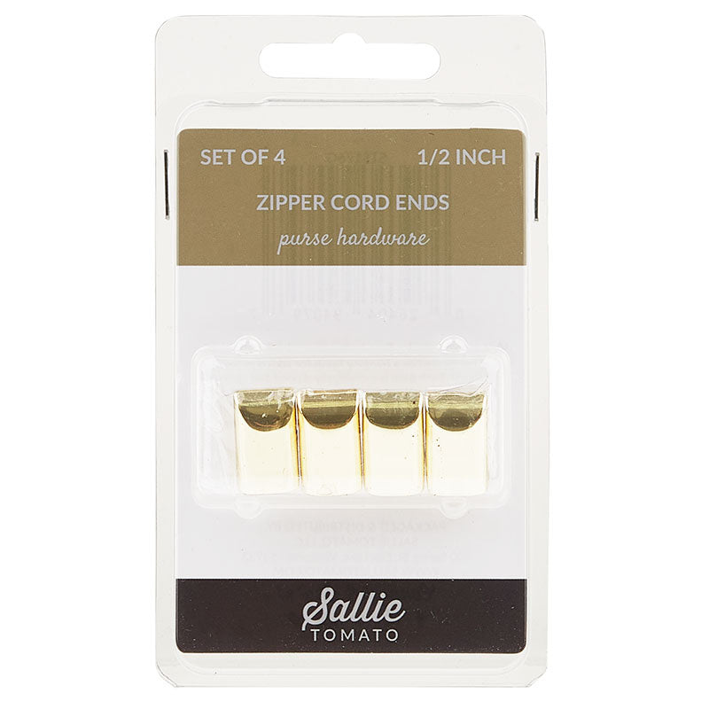 Sallie Tomato Zipper Cord Ends - Set of four Gold